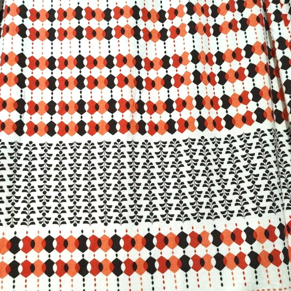 Studio M Retro Pencil Skirt Mid Rise Geometric Pattern White Multicolor Womens M - Picture 3 of 8